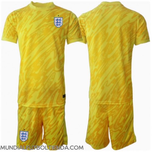 Camiseta Inglaterra Portero Segunda Equipación Replica Eurocopa 2024 para niños mangas cortas (+ Pantalones cortos)